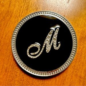 Personalized M Pocket Mirror!  Never used, makes a great gift for travel, glam!